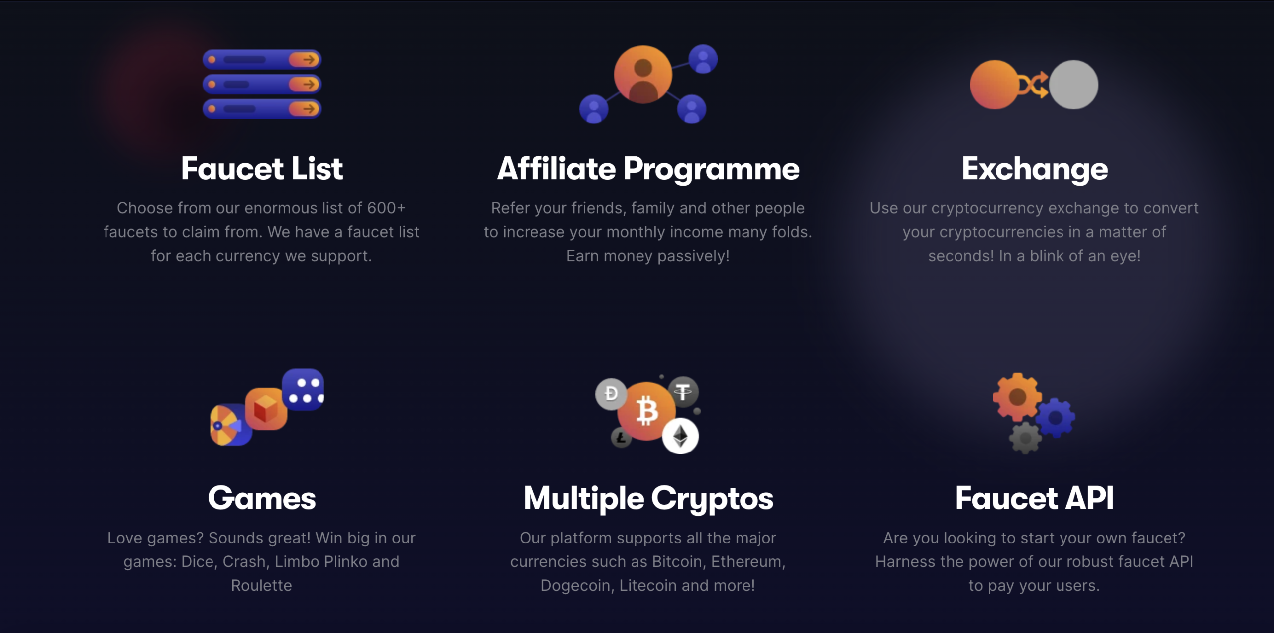 FaucetPay caters to a diverse range of crypto users.