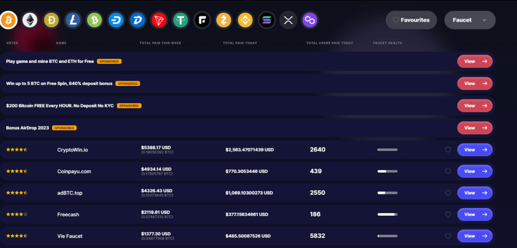 Explore diverse earning opportunities directly within FaucetPay.